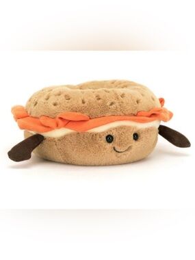Jellycat Amuseable Bagel 🥯 6" Soft & Plush NWT